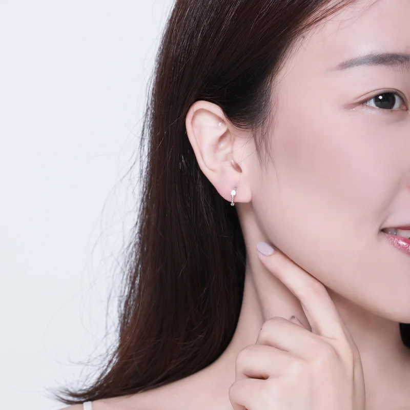 (imagem para) Pandora Style Love Hoop Earrings - BSE194 - Visualizar 7