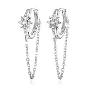 (imagem para) Pandora Style Mans Star Hoop Earrings - BSE699