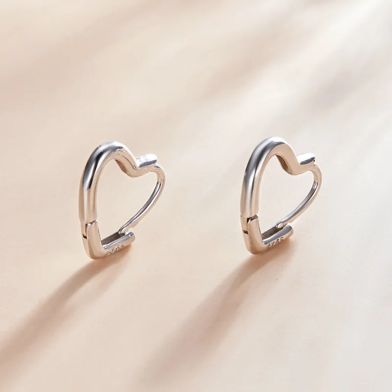 (imagem para) Pandora Style Metal Heart Hoop Earrings - SCE1174-A - Visualizar 2