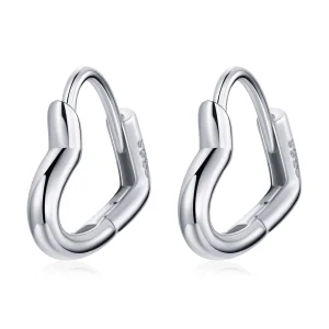 (imagem para) Pandora Style Metal Heart Hoop Earrings - SCE1174-A