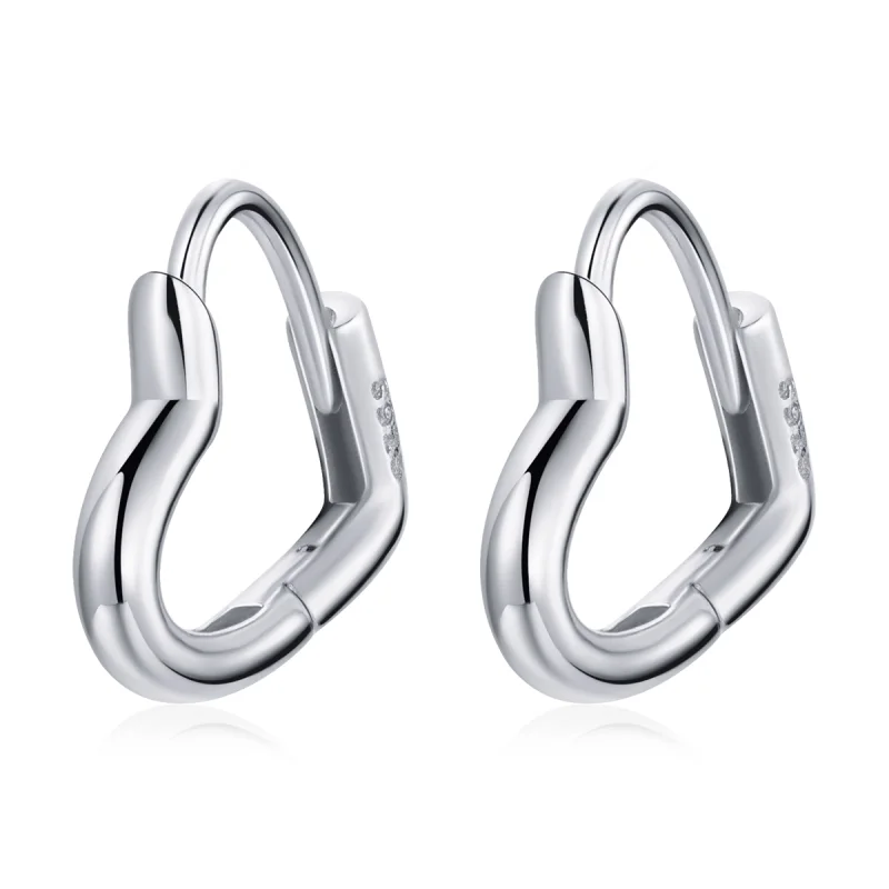 (imagem para) Pandora Style Metal Heart Hoop Earrings - SCE1174-A