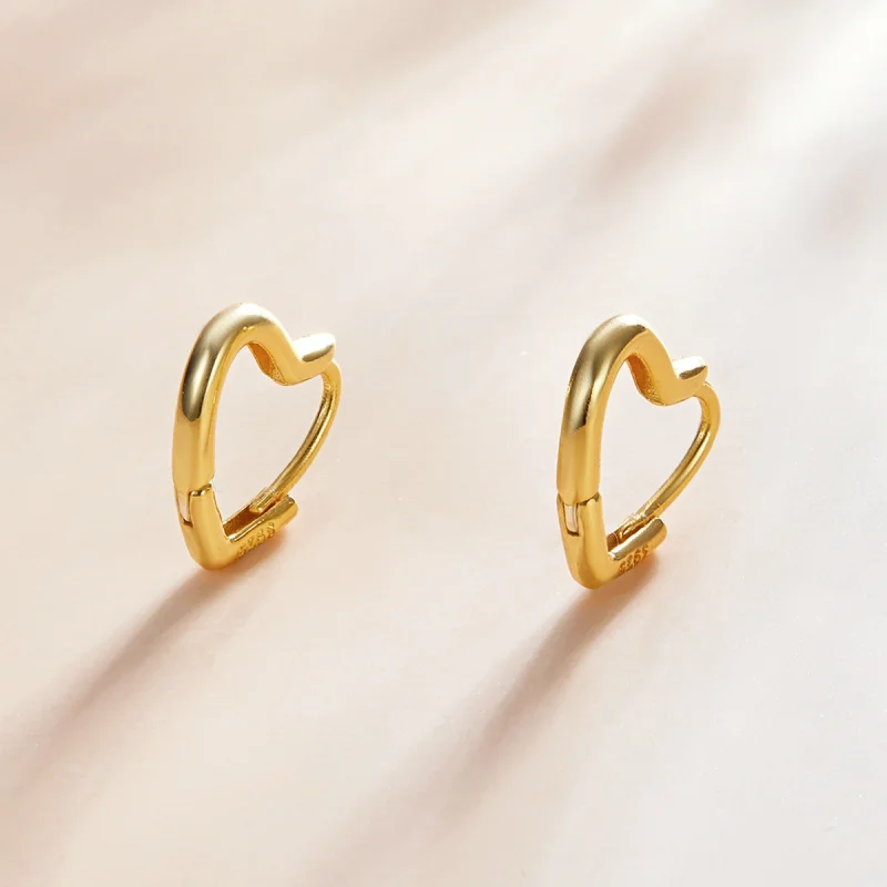 (imagem para) Pandora Style Metal Heart Hoop Earrings - SCE1174-B - Visualizar 2