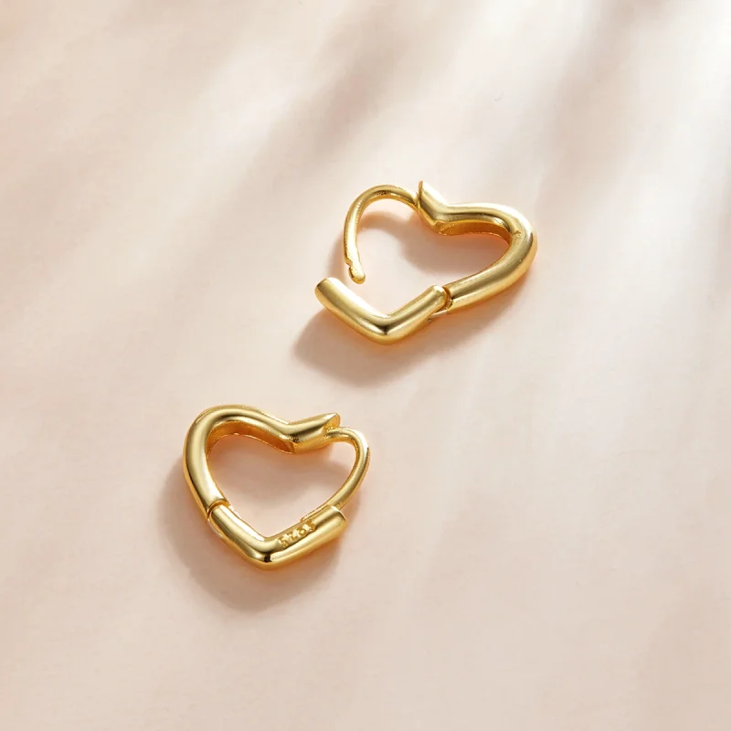 (imagem para) Pandora Style Metal Heart Hoop Earrings - SCE1174-B - Visualizar 3