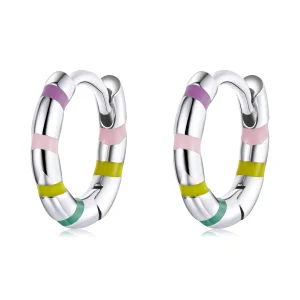 (imagem para) Pandora Style Mini Ribbon Hoop Earrings - SCE1284