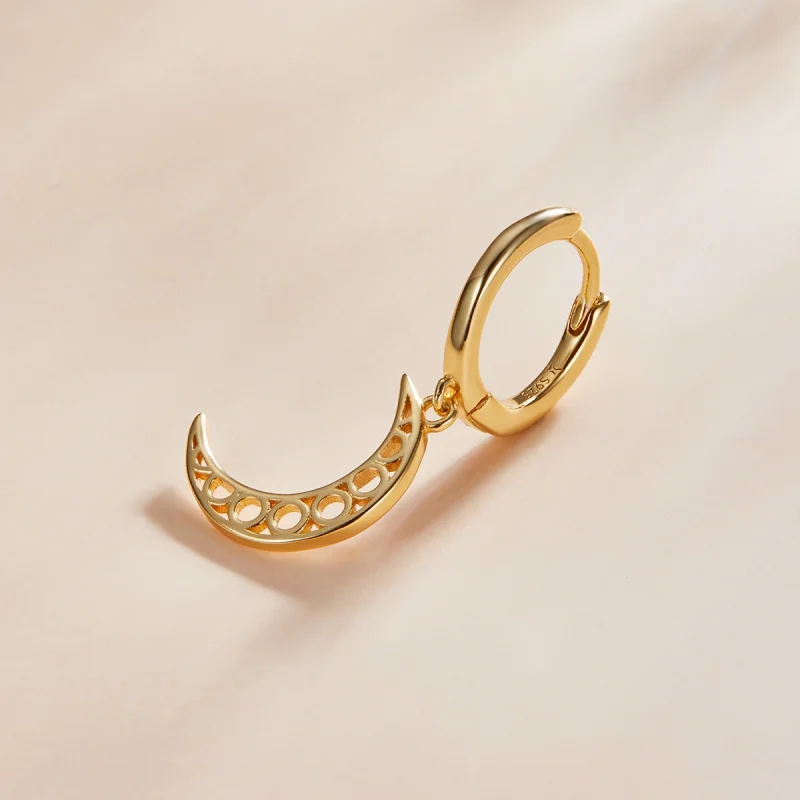 (imagem para) Pandora Style Minimalism - Crescent Hoop Earrings - SCE1191 - Visualizar 2