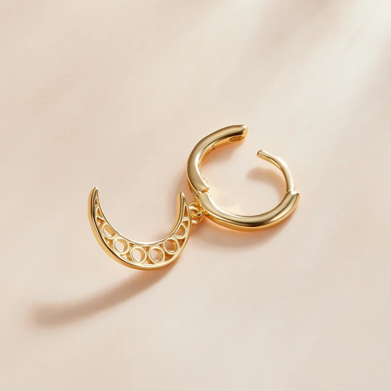 (imagem para) Pandora Style Minimalism - Crescent Hoop Earrings - SCE1191 - Visualizar 3