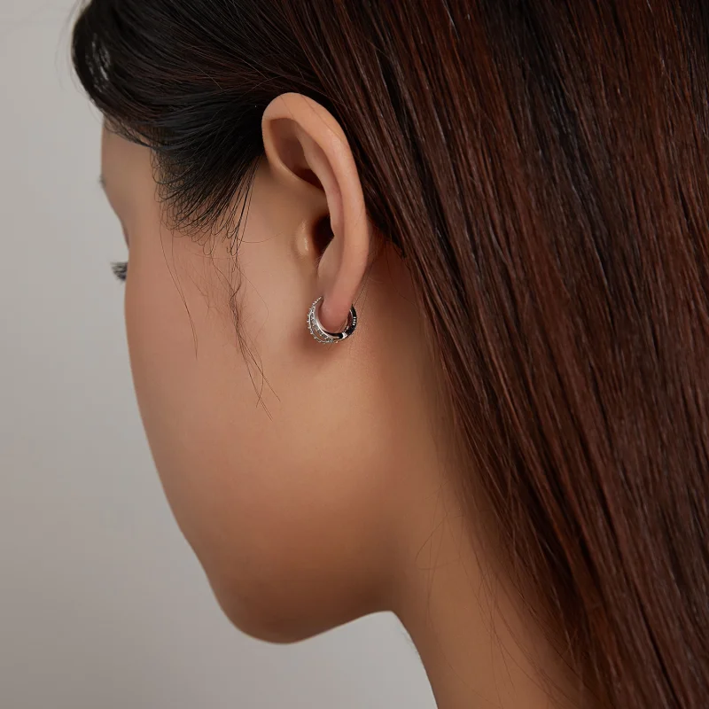 (imagem para) Pandora Style Modern Woman Hoop Earrings - SCE1187-A - Visualizar 6