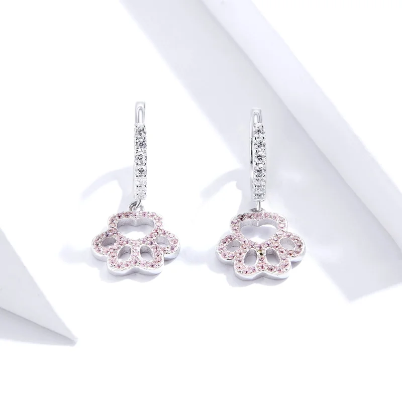 (imagem para) Pandora Style Pet Imprint Hoop Earrings - SCE771 - Visualizar 4