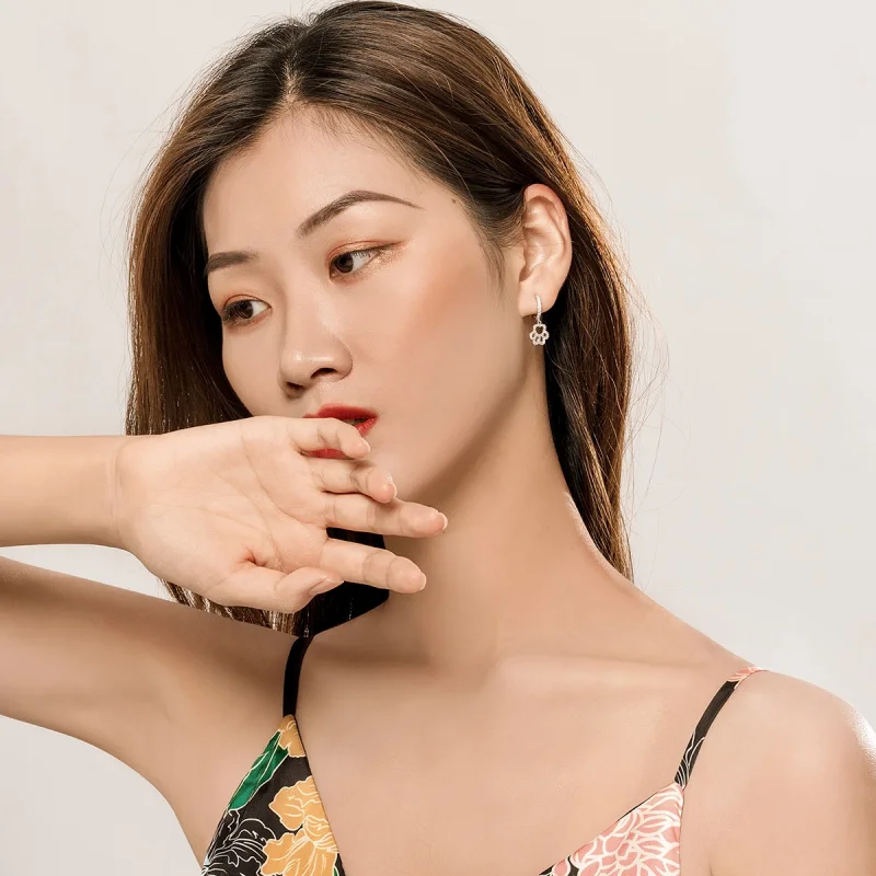 (imagem para) Pandora Style Pet Imprint Hoop Earrings - SCE771 - Visualizar 6