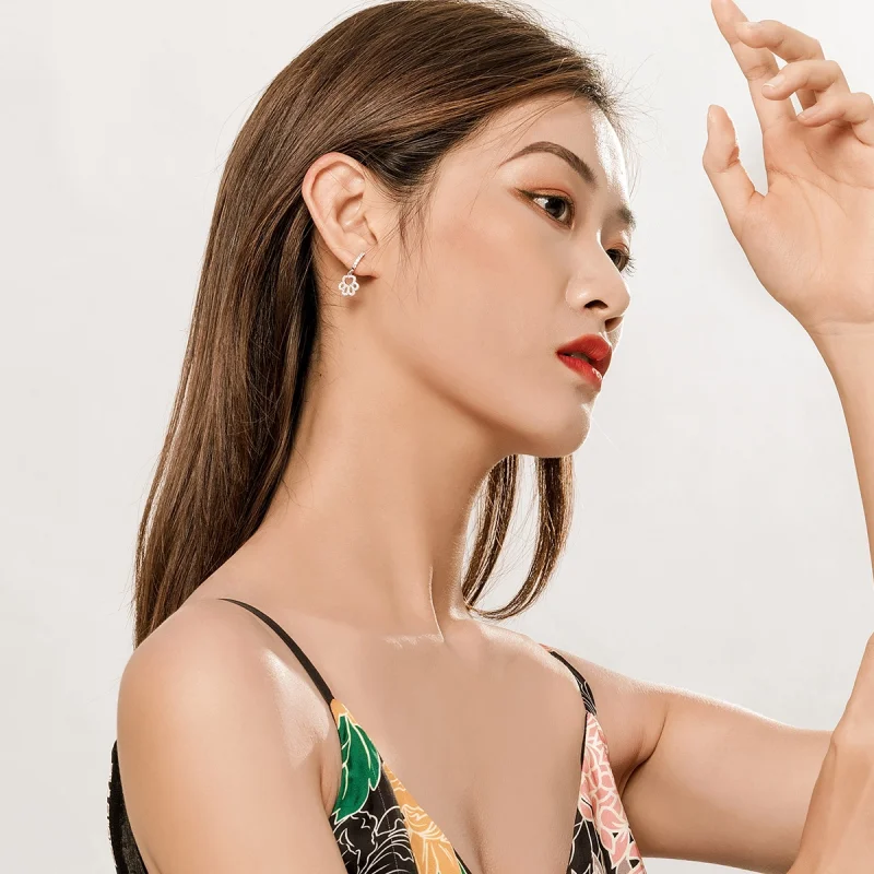 (imagem para) Pandora Style Pet Imprint Hoop Earrings - SCE771 - Visualizar 7