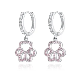 (imagem para) Pandora Style Pet Imprint Hoop Earrings - SCE771