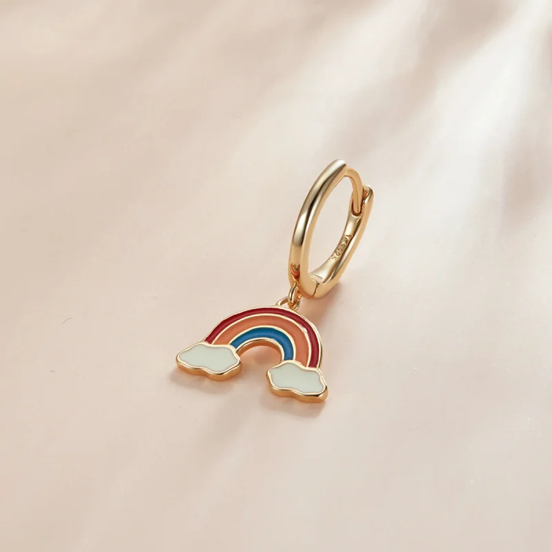 (imagem para) Pandora Style Pop Rainbow Hoop Earrings - SCE1238 - Visualizar 2