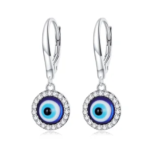 (imagem para) Pandora Style Resin Devil Eye Hoop Earrings - BSE638