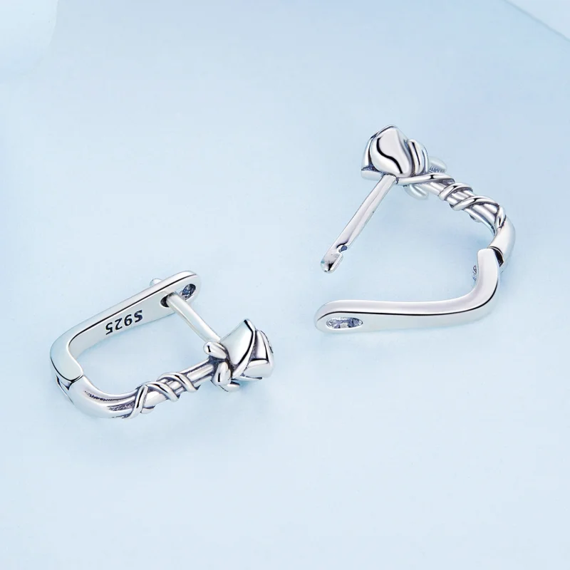 (imagem para) Pandora Style Roses Hoop Earrings - BSE716 - Visualizar 3