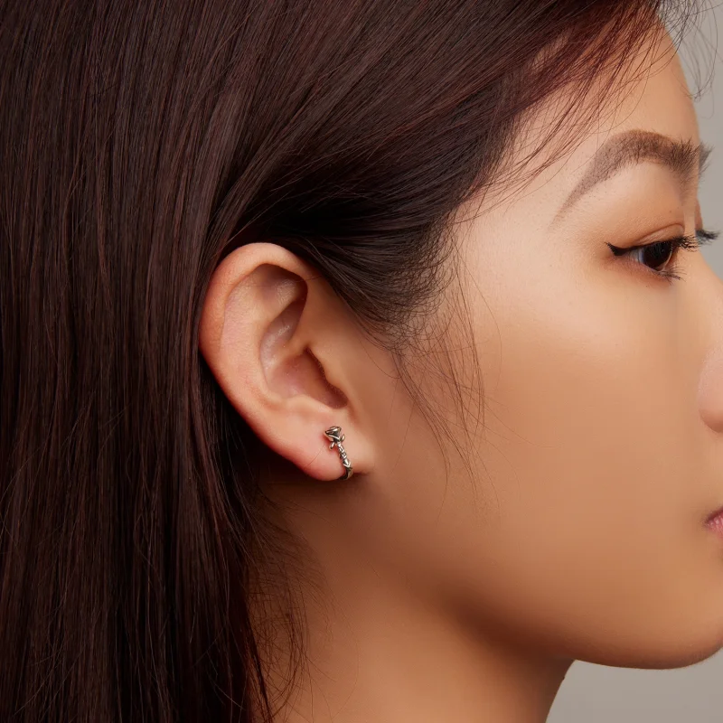 (imagem para) Pandora Style Roses Hoop Earrings - BSE716 - Visualizar 7