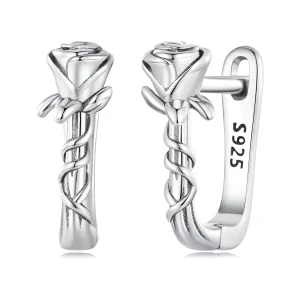 (imagem para) Pandora Style Roses Hoop Earrings - BSE716