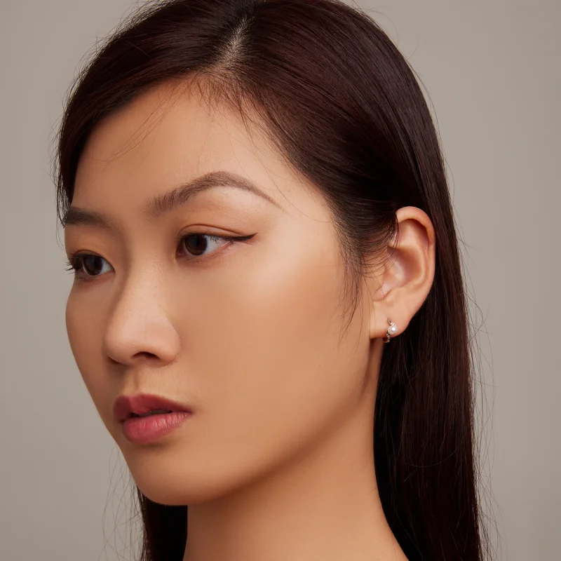 (imagem para) Pandora Style Shell Beads Hoop Earrings - BSE710 - Visualizar 5