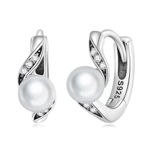 (imagem para) Pandora Style Shell Beads Hoop Earrings - BSE710