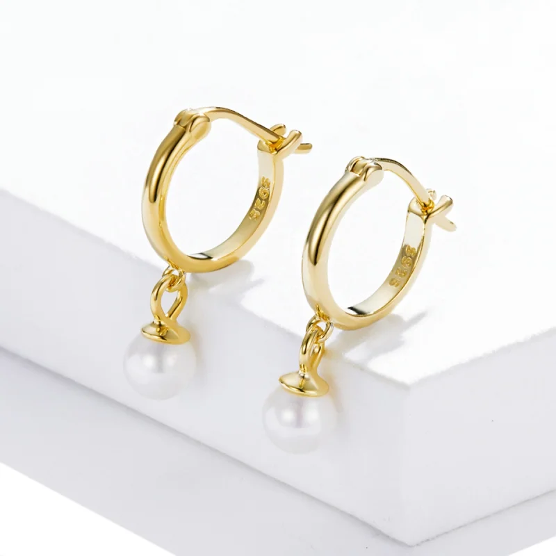 (imagem para) Pandora Style Shell Beads Hoop Earrings - SCE1257 - Visualizar 2