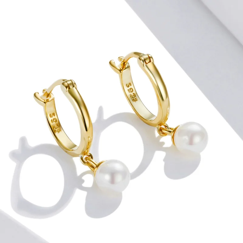 (imagem para) Pandora Style Shell Beads Hoop Earrings - SCE1257 - Visualizar 3