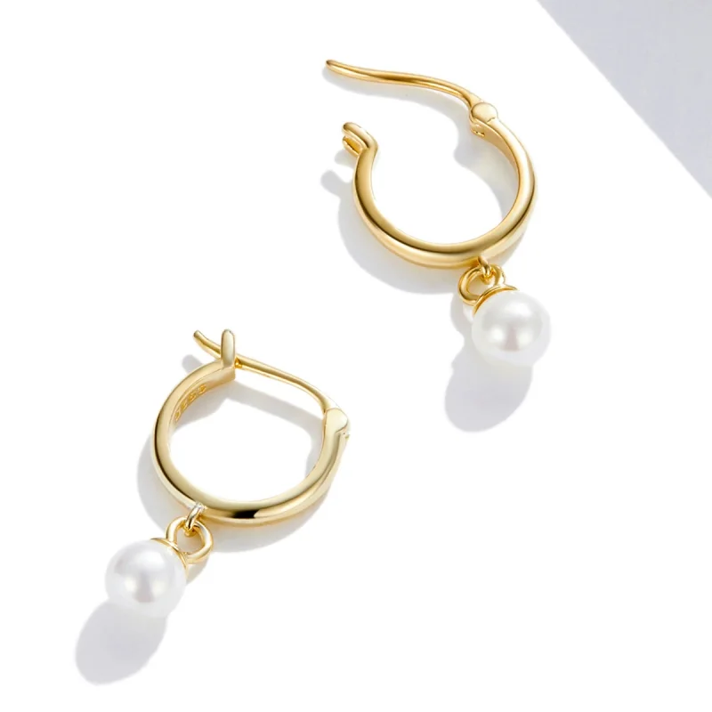 (imagem para) Pandora Style Shell Beads Hoop Earrings - SCE1257 - Visualizar 4