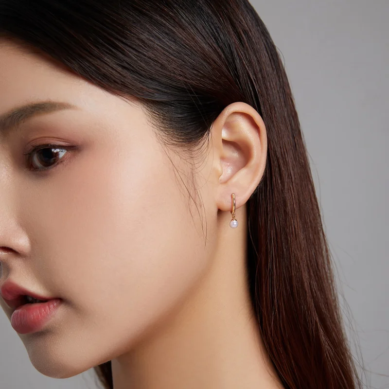 (imagem para) Pandora Style Shell Beads Hoop Earrings - SCE1257 - Visualizar 6