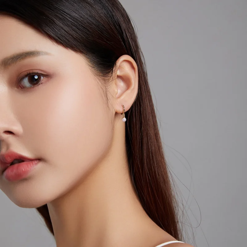 (imagem para) Pandora Style Shell Beads Hoop Earrings - SCE1257 - Visualizar 7