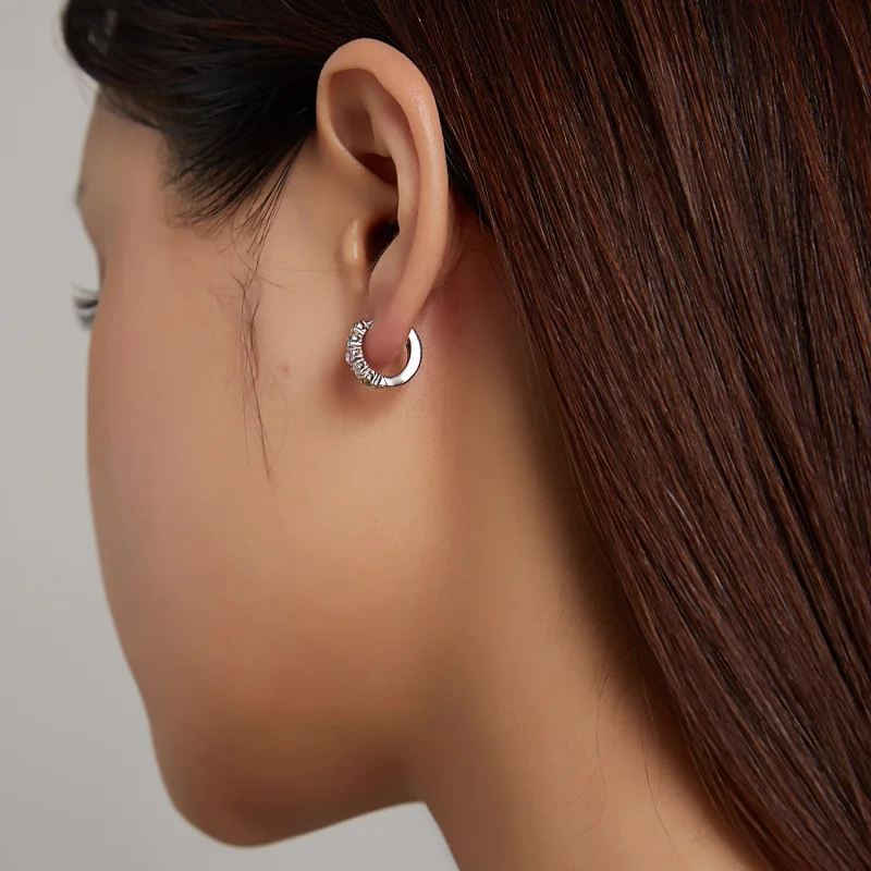 (imagem para) Pandora Style Shine Hoop Earrings - SCE1166-A - Visualizar 5