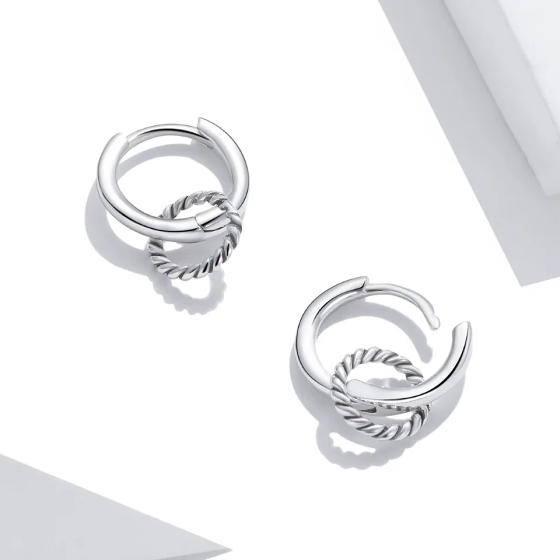 (imagem para) Pandora Style Shuanghuan Hoop Earrings - SCE1199 - Visualizar 2