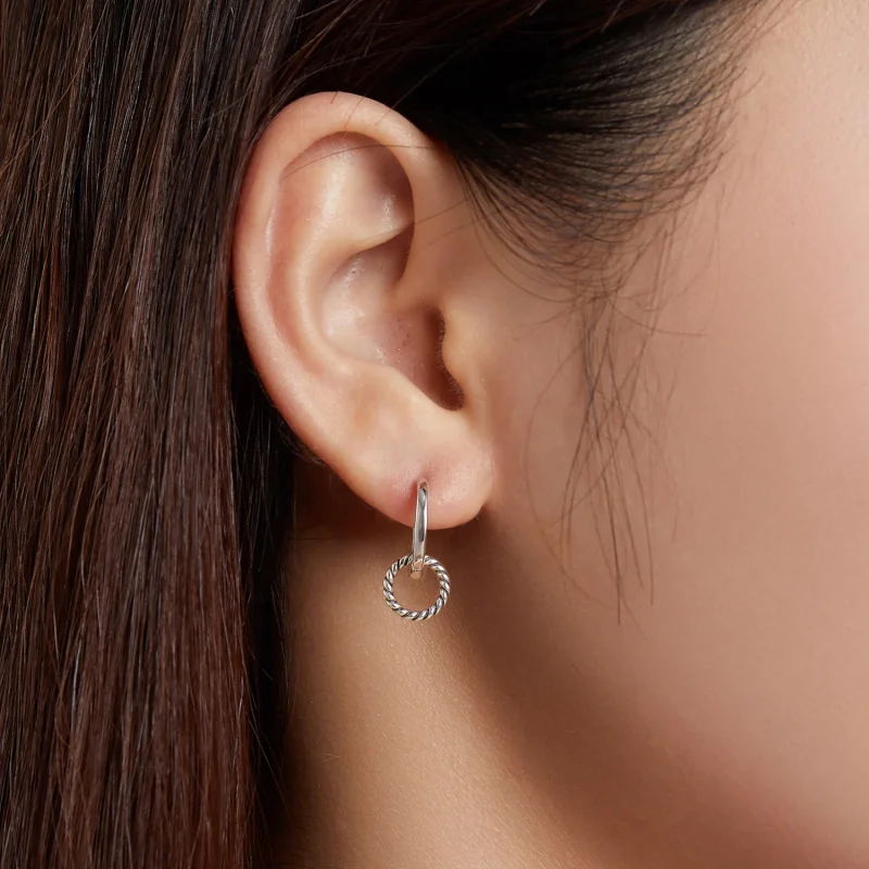 (imagem para) Pandora Style Shuanghuan Hoop Earrings - SCE1199 - Visualizar 5