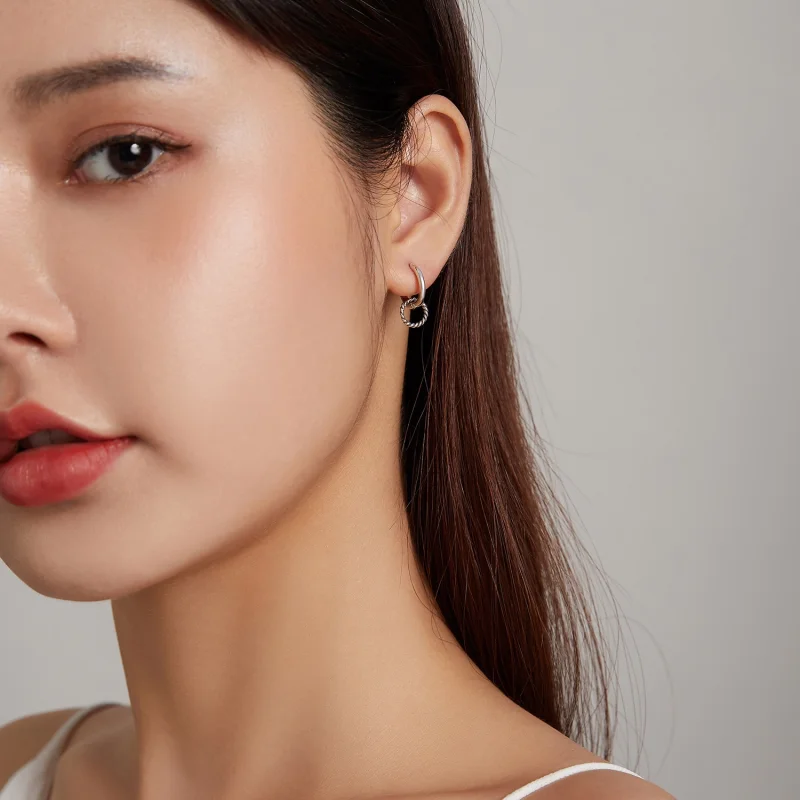 (imagem para) Pandora Style Shuanghuan Hoop Earrings - SCE1199 - Visualizar 6