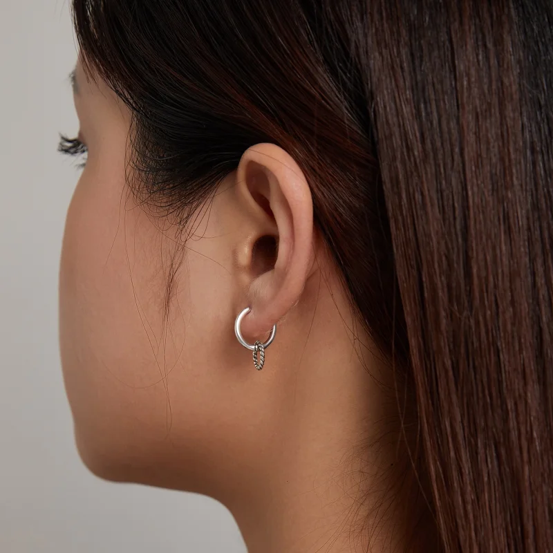 (imagem para) Pandora Style Shuanghuan Hoop Earrings - SCE1199 - Visualizar 7