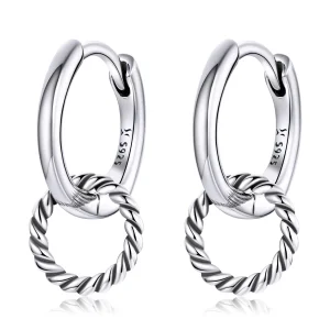 (imagem para) Pandora Style Shuanghuan Hoop Earrings - SCE1199