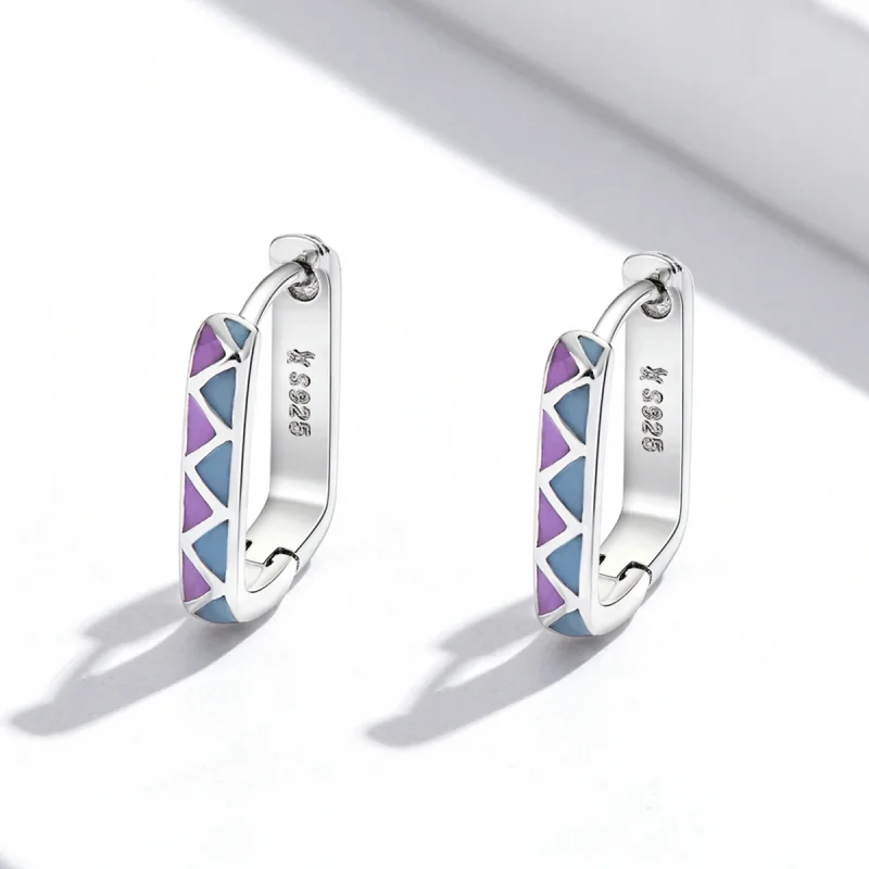 (imagem para) Pandora Style Simple Color Contrast Hoop Earrings - SCE1371-VT - Visualizar 2