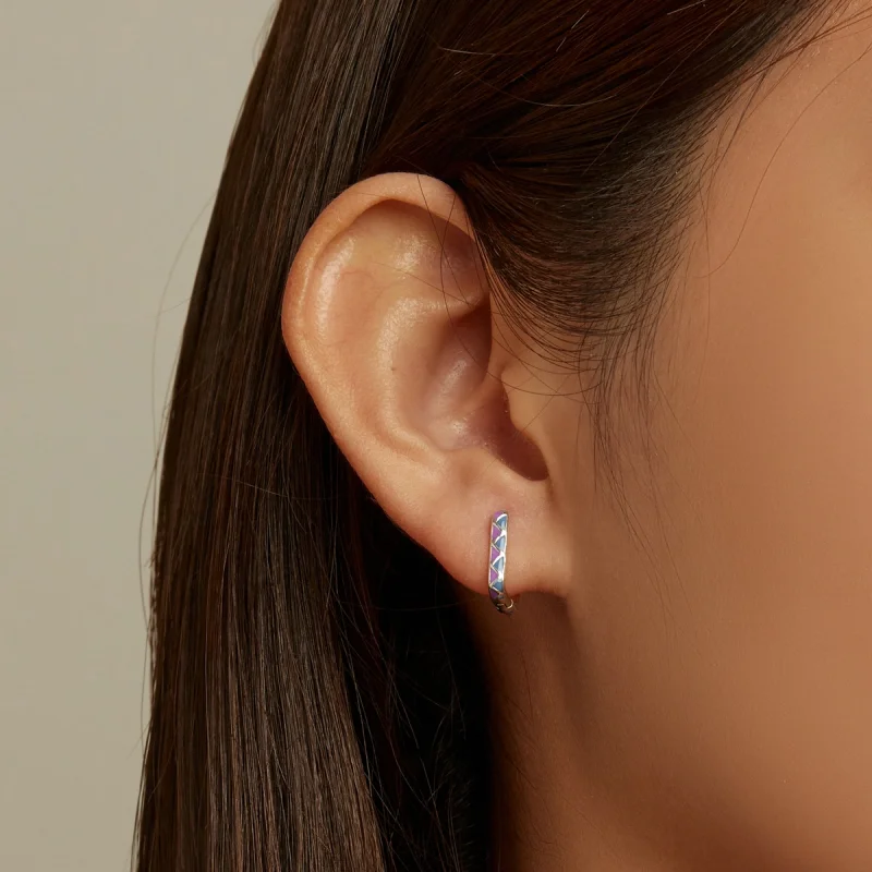 (imagem para) Pandora Style Simple Color Contrast Hoop Earrings - SCE1371-VT - Visualizar 5