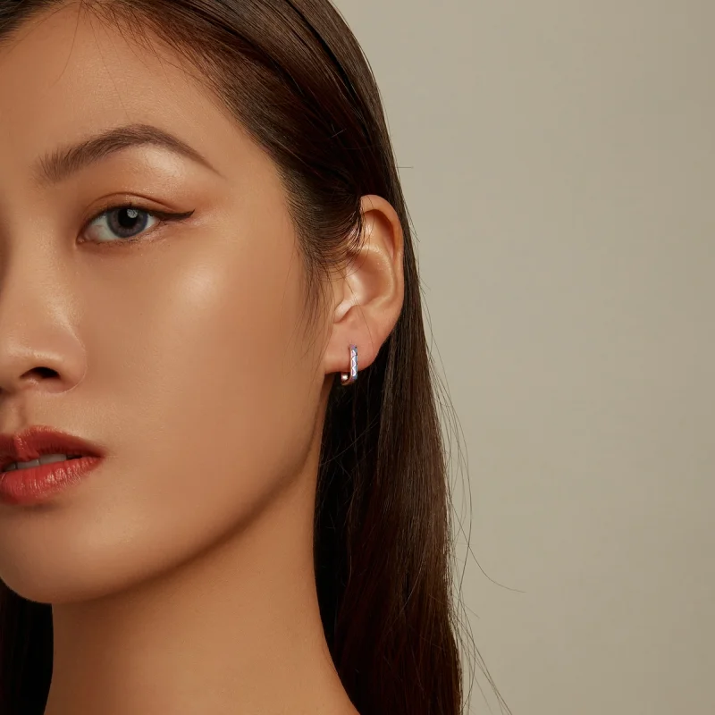 (imagem para) Pandora Style Simple Color Contrast Hoop Earrings - SCE1371-VT - Visualizar 6