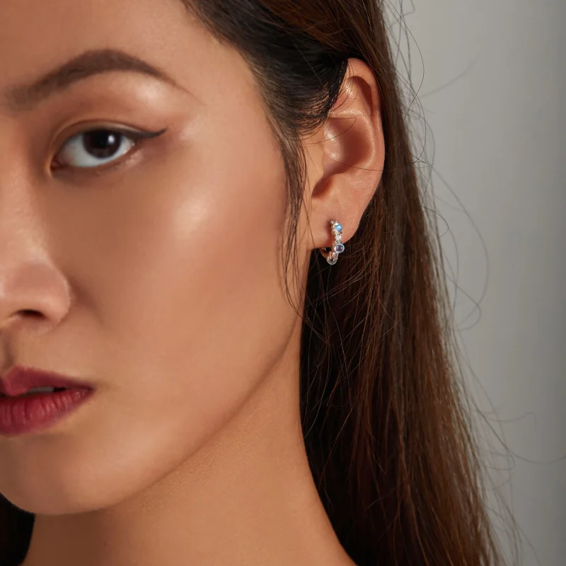 (imagem para) Pandora Style Simple Hoop Earrings - BSE532 - Visualizar 6