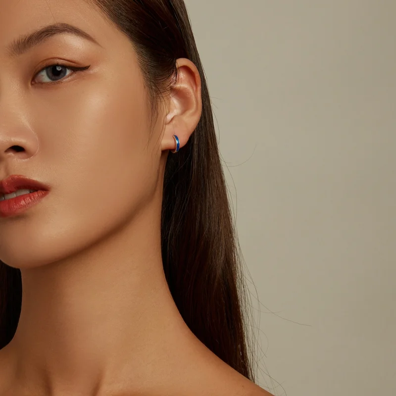 (imagem para) Pandora Style Simple Hoop Earrings - SCE1360 - Visualizar 6