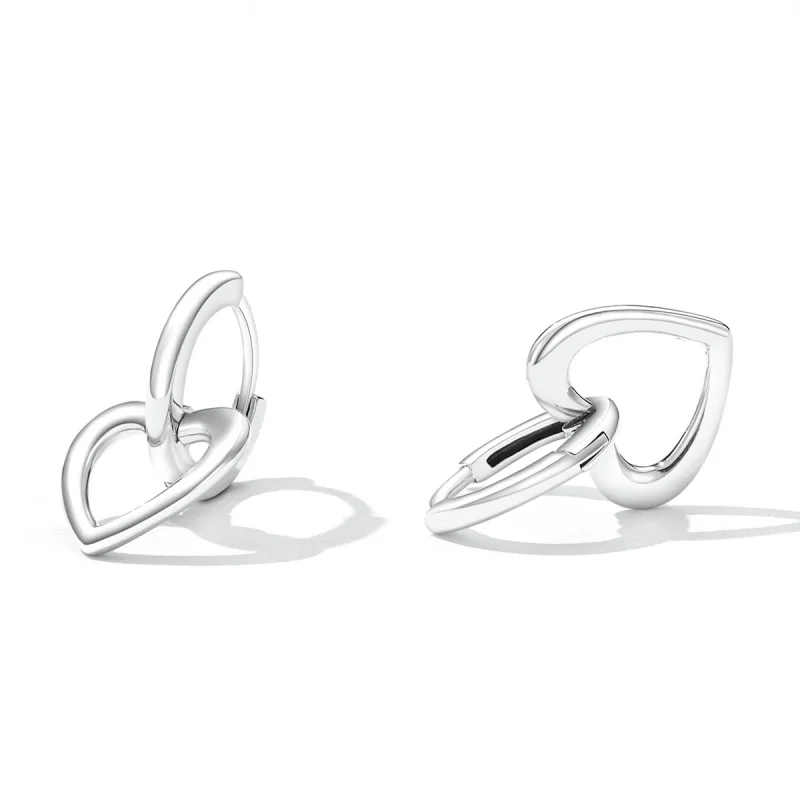 (imagem para) Pandora Style Simple Love Hoop Earrings - SCE1394 - Visualizar 3