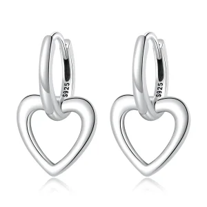 (imagem para) Pandora Style Simple Love Hoop Earrings - SCE1394