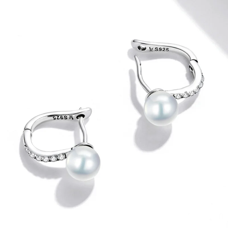(imagem para) Pandora Style Simple Shell Beads Hoop Earrings - SCE1288 - Visualizar 4