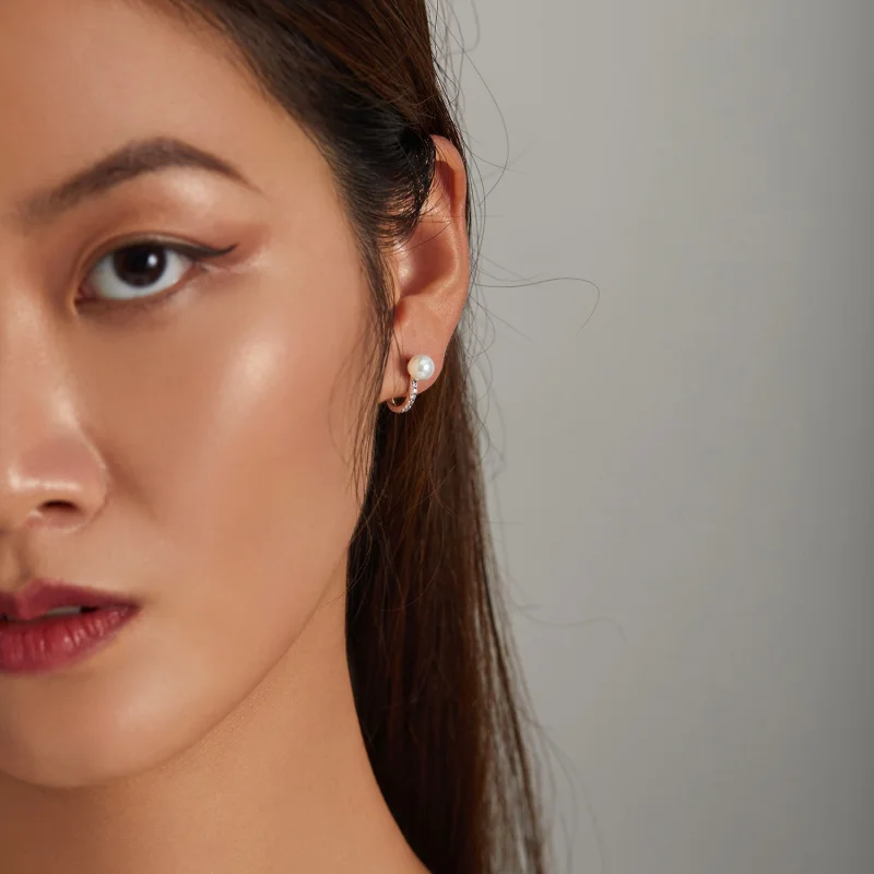 (imagem para) Pandora Style Simple Shell Beads Hoop Earrings - SCE1288 - Visualizar 5