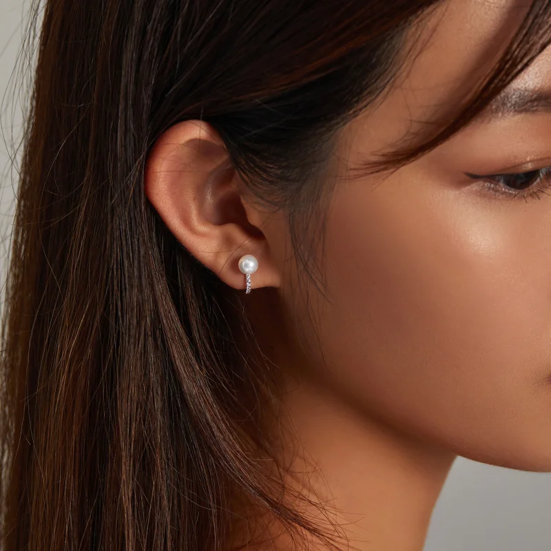 (imagem para) Pandora Style Simple Shell Beads Hoop Earrings - SCE1288 - Visualizar 7