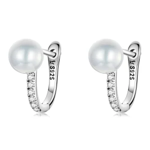 (imagem para) Pandora Style Simple Shell Beads Hoop Earrings - SCE1288