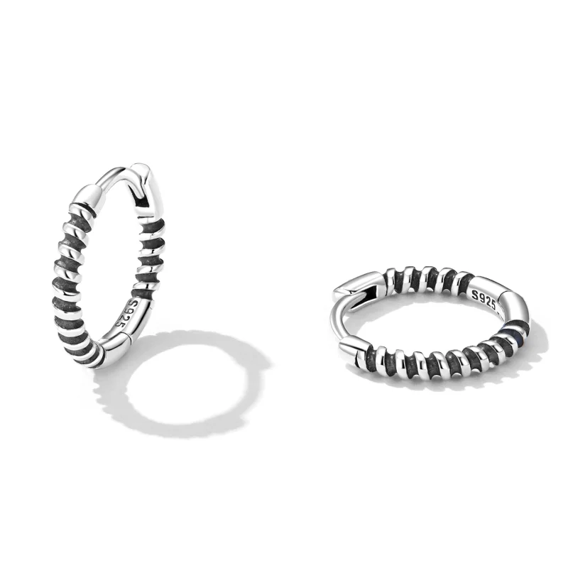 (imagem para) Pandora Style Simple Thread Hoop Earrings - SCE1423 - Visualizar 2