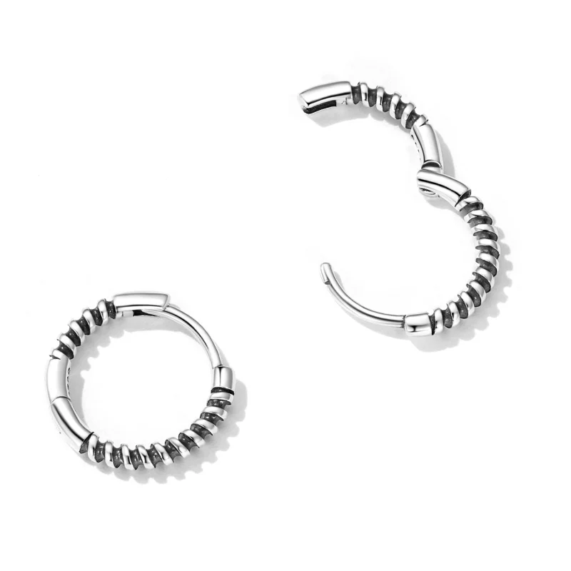 (imagem para) Pandora Style Simple Thread Hoop Earrings - SCE1423 - Visualizar 3