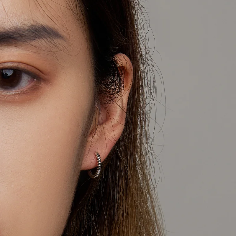 (imagem para) Pandora Style Simple Thread Hoop Earrings - SCE1423 - Visualizar 6