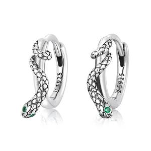 (imagem para) Pandora Style Spirit Snake Hoop Earrings - SCE1357