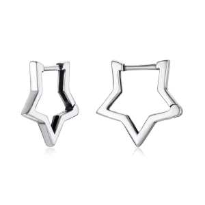 (imagem para) Pandora Style Star Shape Hoop Earrings - SCE1136