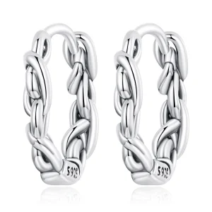 (imagem para) Pandora Style Twisted Rope Hoop Earrings - SCE1432